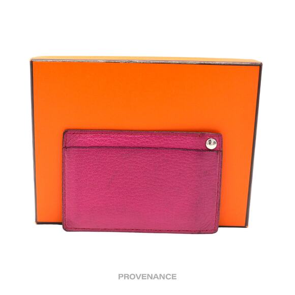 🔴 Hermes Sellier Card Holder Wallet - Pink Leather - Picture 1 of 7